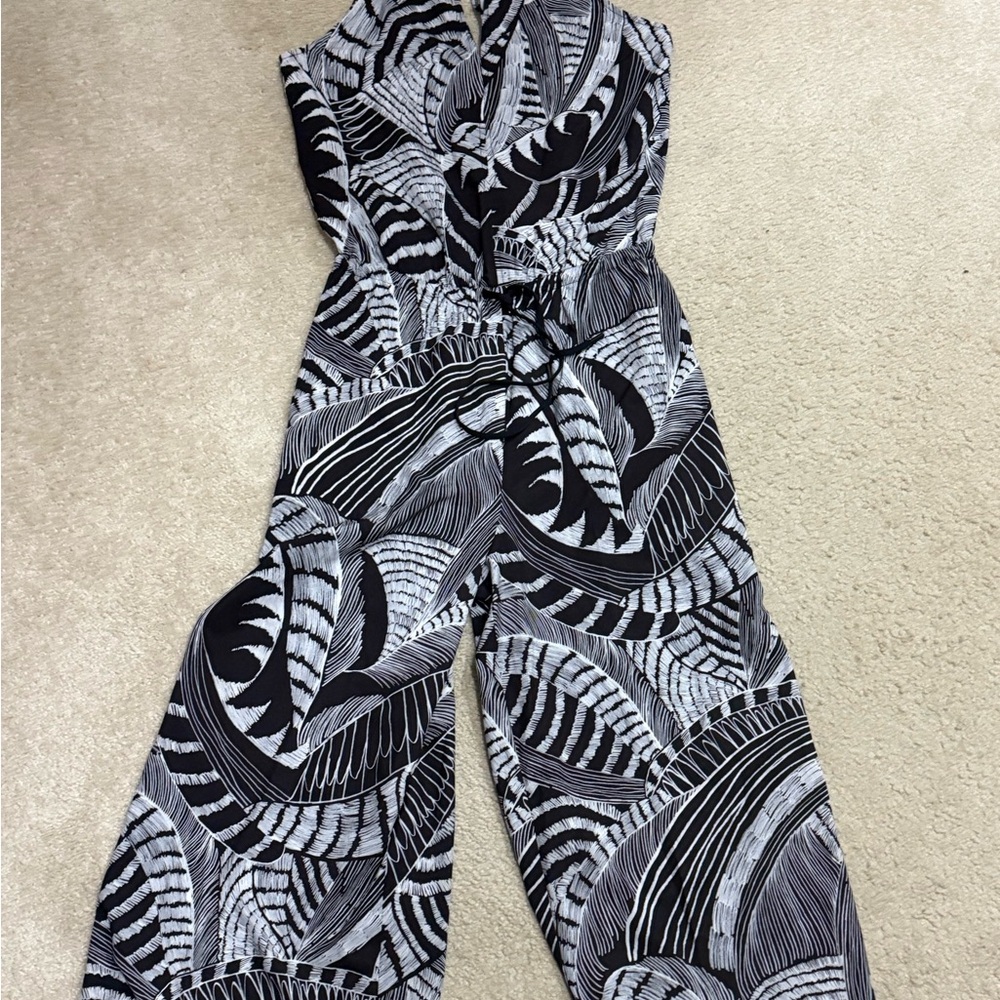 Athleta Sol Print Cropped, Wide Leg Pant Jumpsuit Size 0